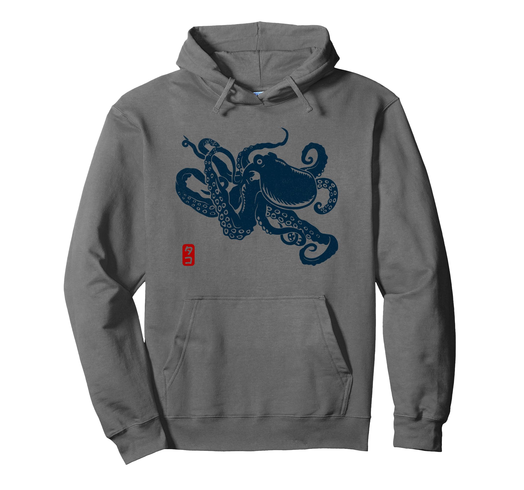 Japanese Aesthetic Asian Kraken Octopus Hoodie - Novelty Apparel for Adults - T-Shirt, Sweatshirt, Hoodie