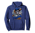 Baseball Sugar Skull Day Dead Mexican Hoodie - Graphic Print Men Women - T-Shirt, Sweatshirt, Hoodie