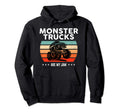Monster Truck Are My Jam Sunset Engines Hoodie - Minimalist Print Unisex - T-Shirt, Sweatshirt, Hoodie