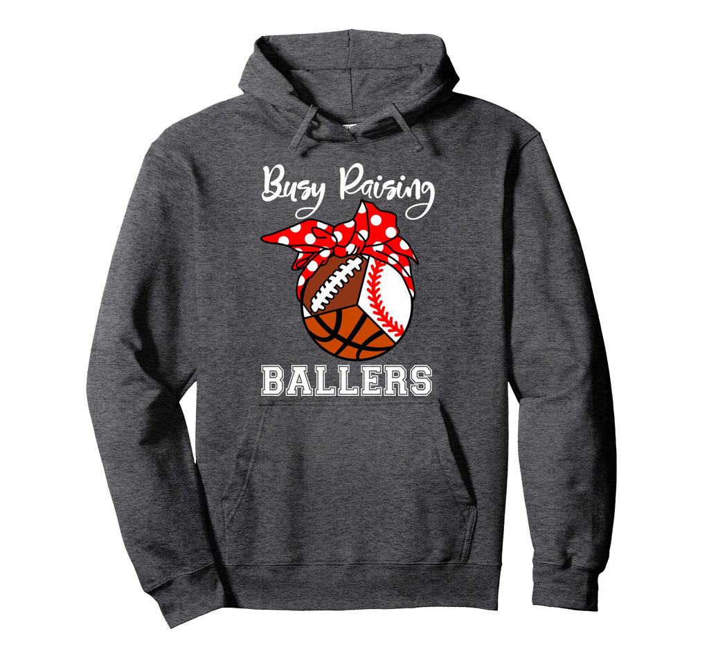 Busy Raising Ballers Funny Baseball Hoodie - Minimalist Print Men Women - T-Shirt, Sweatshirt, Hoodie
