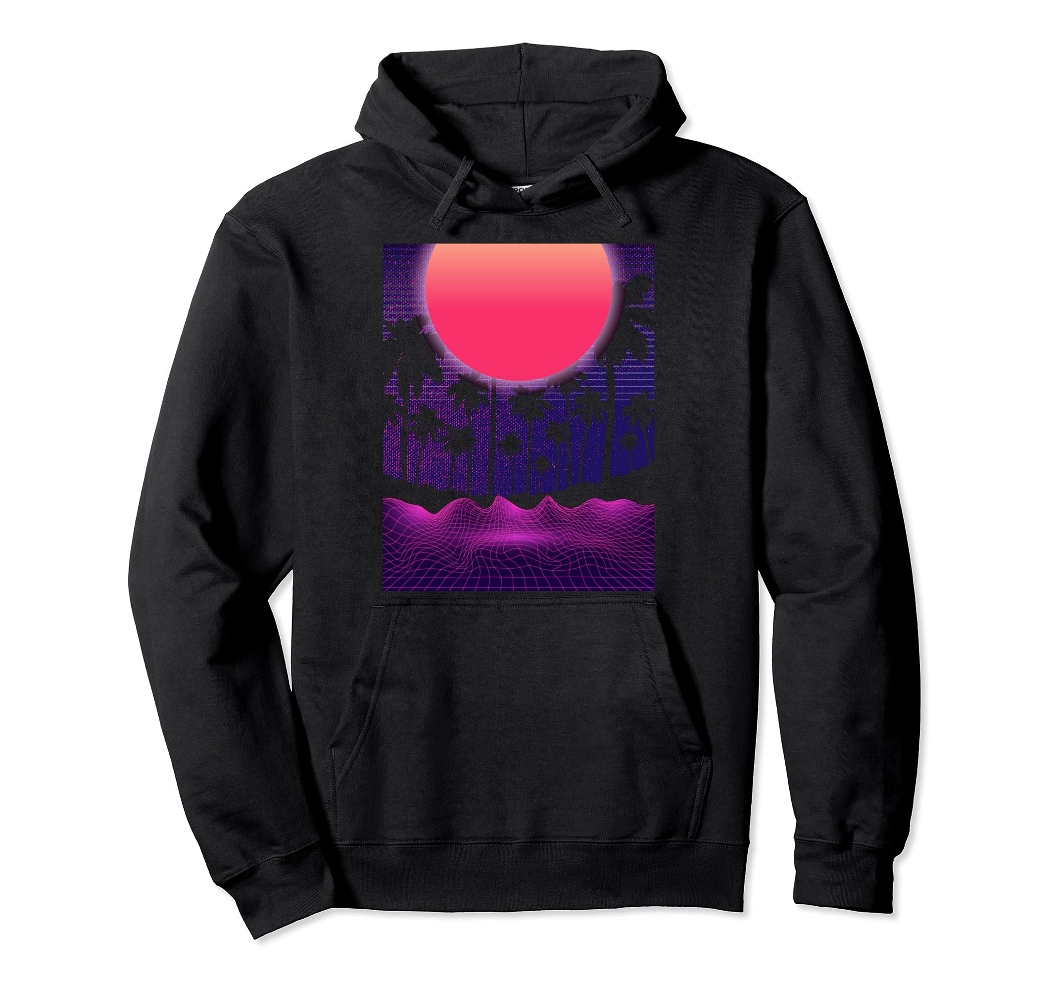 Sunset Vaporwave Aesthetic 90S Art Hoodie - Custom Art Print for Adults - T-Shirt, Sweatshirt, Hoodie