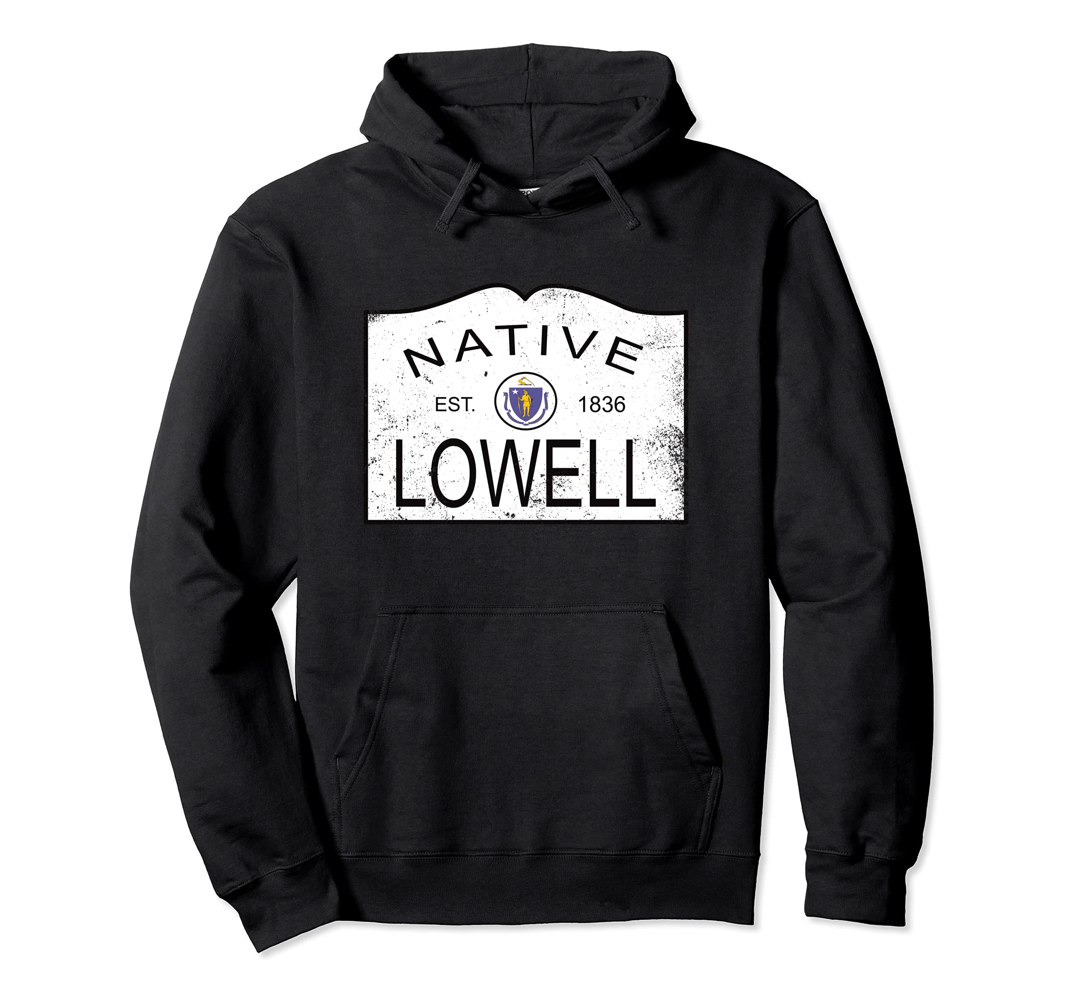Native Lowell Massachusetts Ma 1836 Hoodie - Graphic Print Men Women - T-Shirt, Sweatshirt, Hoodie