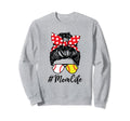 Baseball Softball Mom Life Messy Sweatshirt - Custom Art Print for Adults - T-Shirt, Sweatshirt, Hoodie