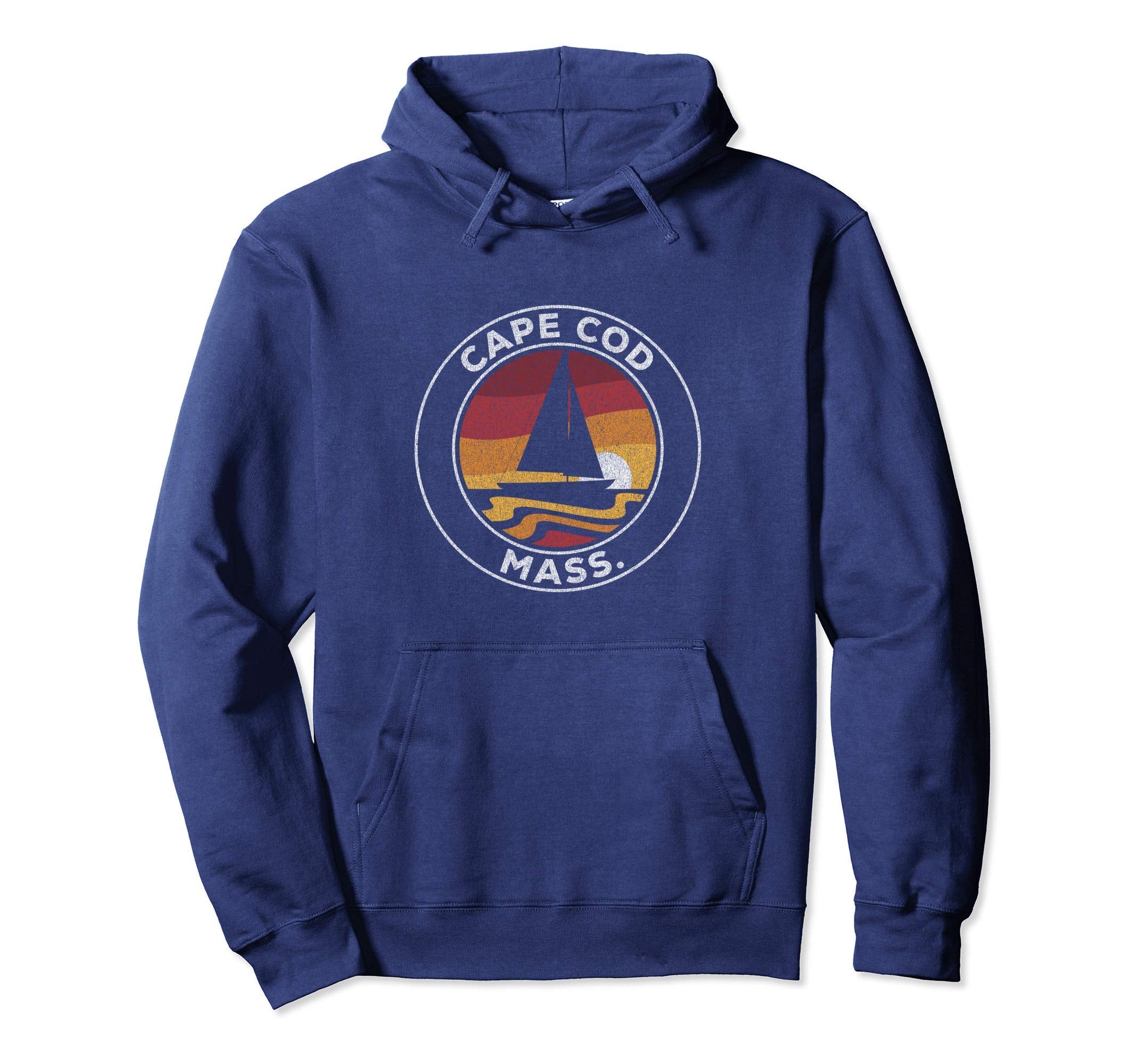 Cape Cod Massachusetts Sailboat 70S Hoodie - Aesthetic Graphic Men Women - T-Shirt, Sweatshirt, Hoodie