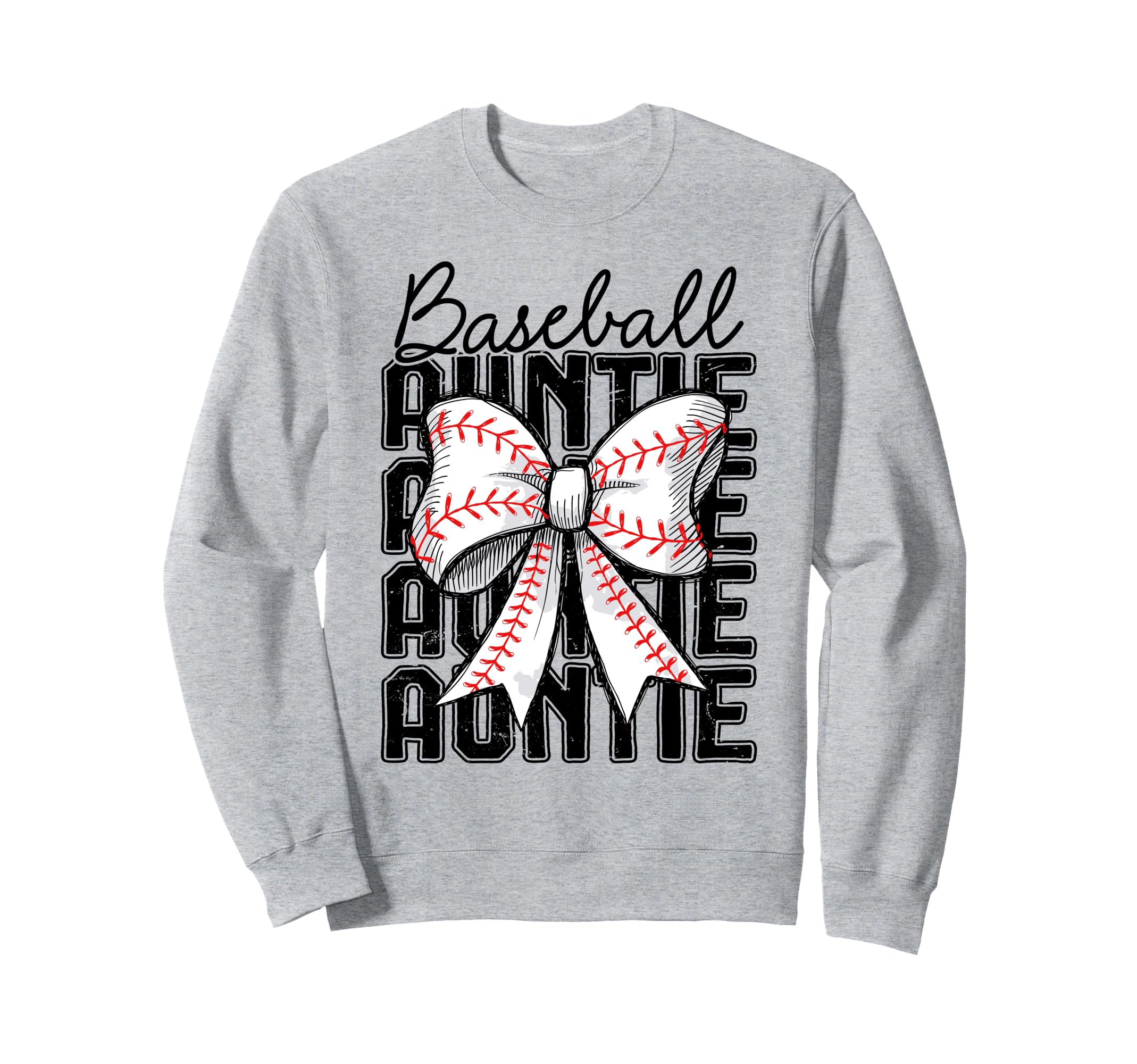 Baseball Auntie Coquette Bow Sweatshirt - Casual Everyday Wear for Adults - T-Shirt, Sweatshirt, Hoodie