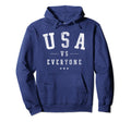 Usa Vs Everyone 4Th July Distressed Hoodie - Unique Graphic for Adults - T-Shirt, Sweatshirt, Hoodie