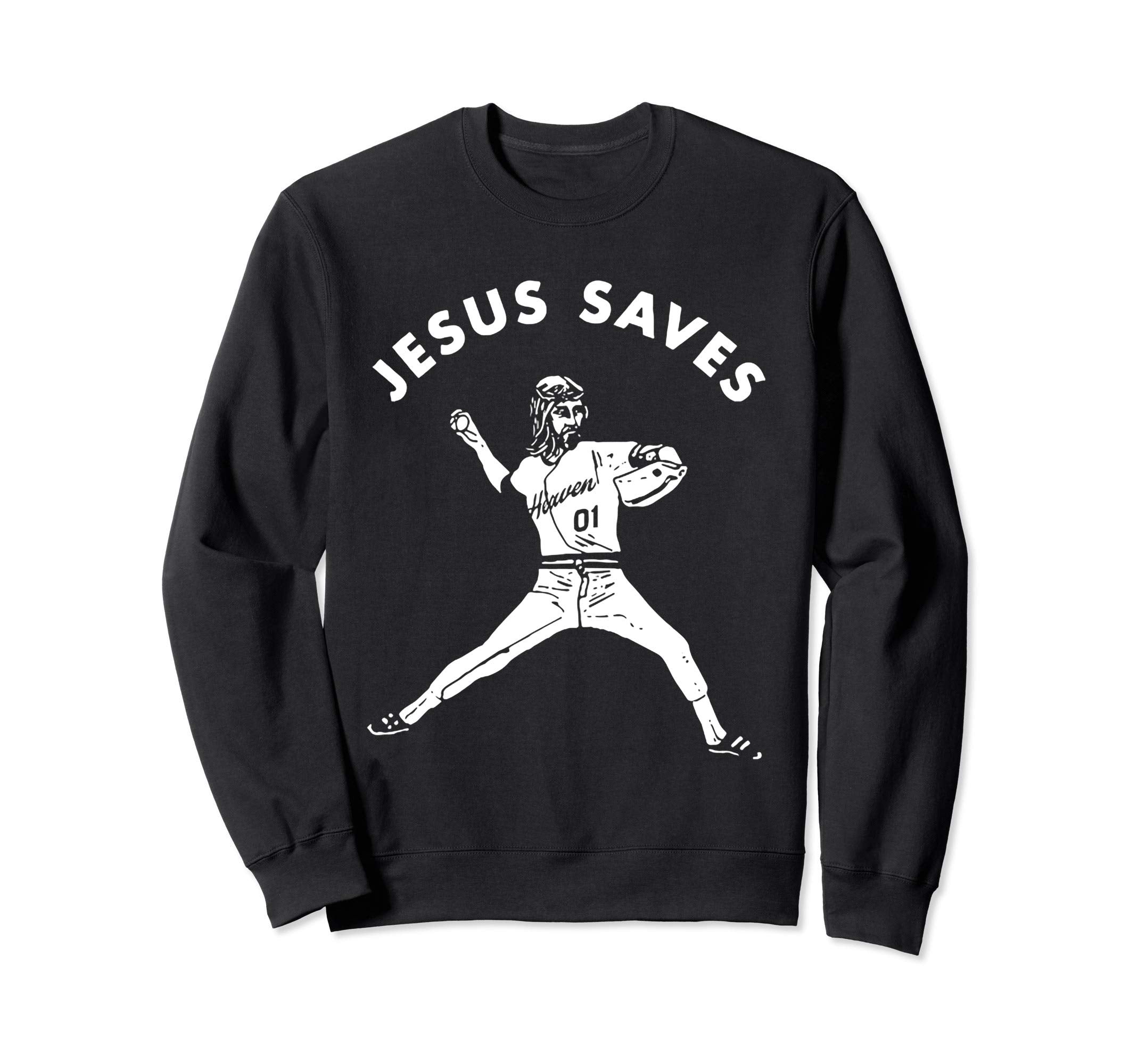 Jesus Saves Religious Christian Sweatshirt - Minimalist Print for Adults - T-Shirt, Sweatshirt, Hoodie
