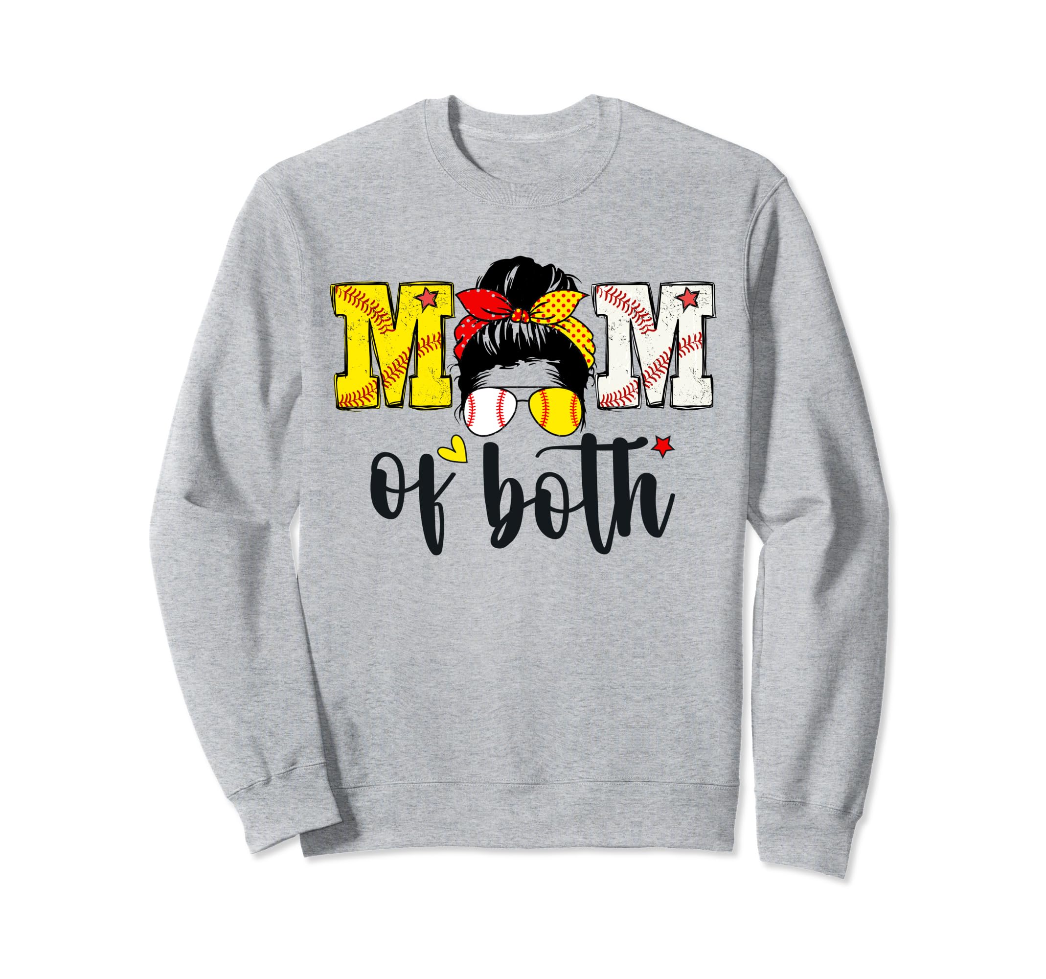 Mom Both Baseball Softball Baseball Hoodie - Aesthetic Graphic Unisex - T-Shirt, Sweatshirt, Hoodie