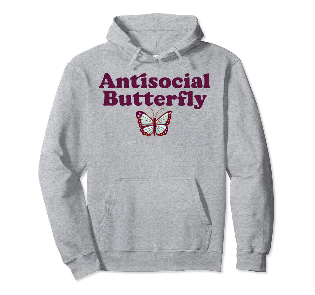 Antisocial Butterfly Introvert Hoodie - Novelty Apparel for Adults - T-Shirt, Sweatshirt, Hoodie