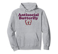 Antisocial Butterfly Introvert Hoodie - Novelty Apparel for Adults - T-Shirt, Sweatshirt, Hoodie