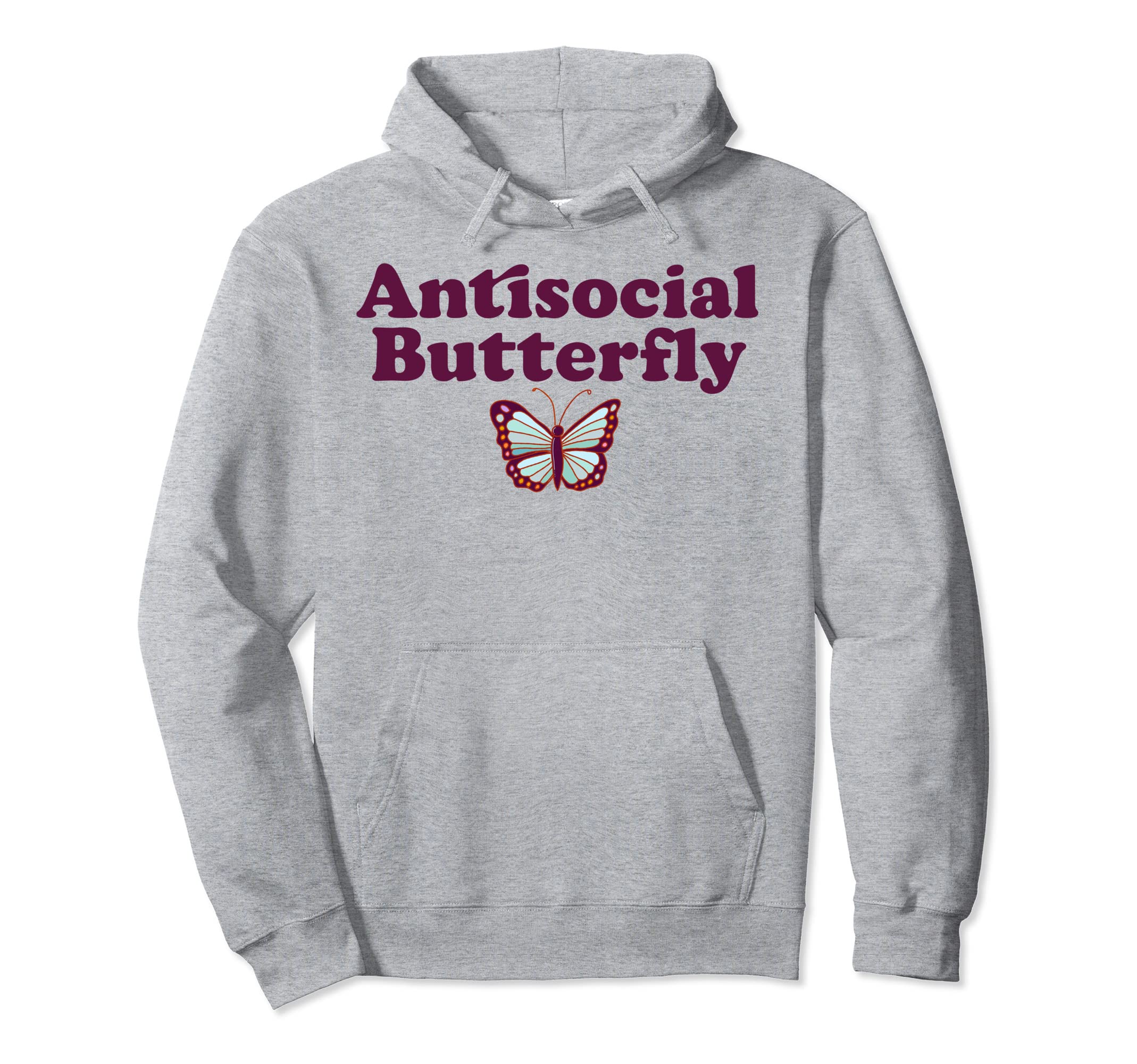 Antisocial Butterfly Introvert Hoodie - Novelty Apparel for Adults - T-Shirt, Sweatshirt, Hoodie
