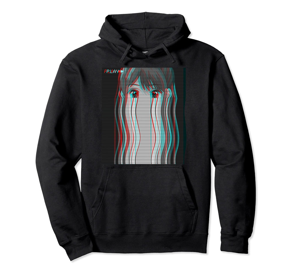 Vaporwave Aesthetic Sad Anime Eboy Egirl Hoodie - Aesthetic Graphic Unisex - T-Shirt, Sweatshirt, Hoodie