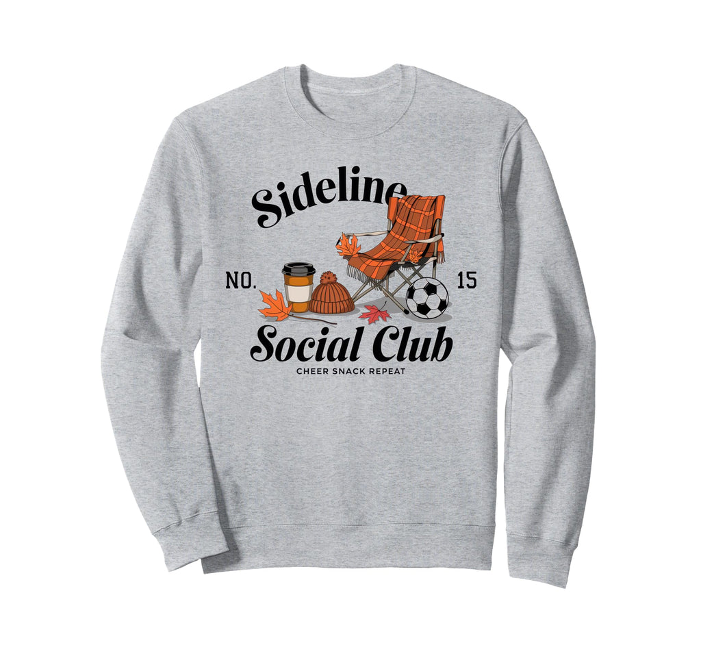 Sideline Social Club Soccer Mom Game Day Sweatshirt - Trendy Graphic Unisex - T-Shirt, Sweatshirt, Hoodie