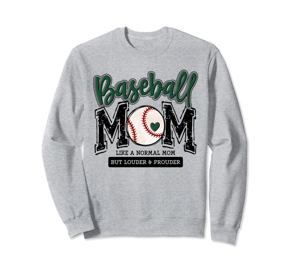 Baseball Mom Green Varsity Sweatshirt - Aesthetic Graphic for Adults - T-Shirt, Sweatshirt, Hoodie