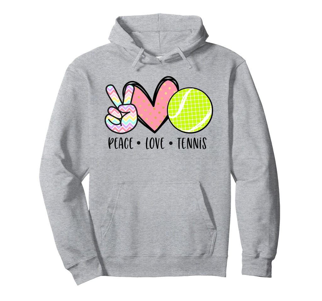 Peace Love Tennis Teen Little Hoodie - Casual Everyday Wear Men Women - T-Shirt, Sweatshirt, Hoodie