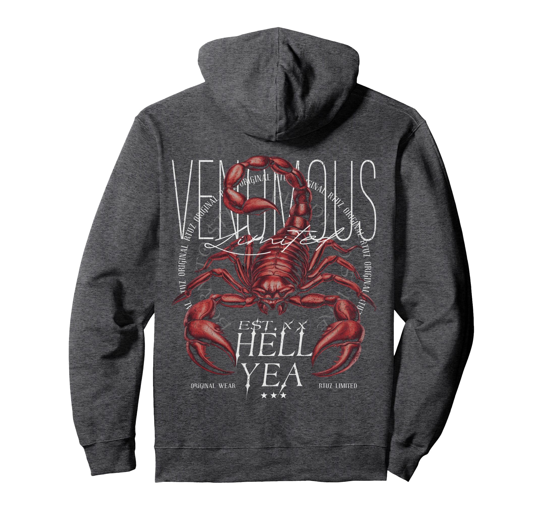 Rtuz Hip Hop Edgy Y2K Back Streetwear Hoodie - Graphic Print Men Women - T-Shirt, Sweatshirt, Hoodie