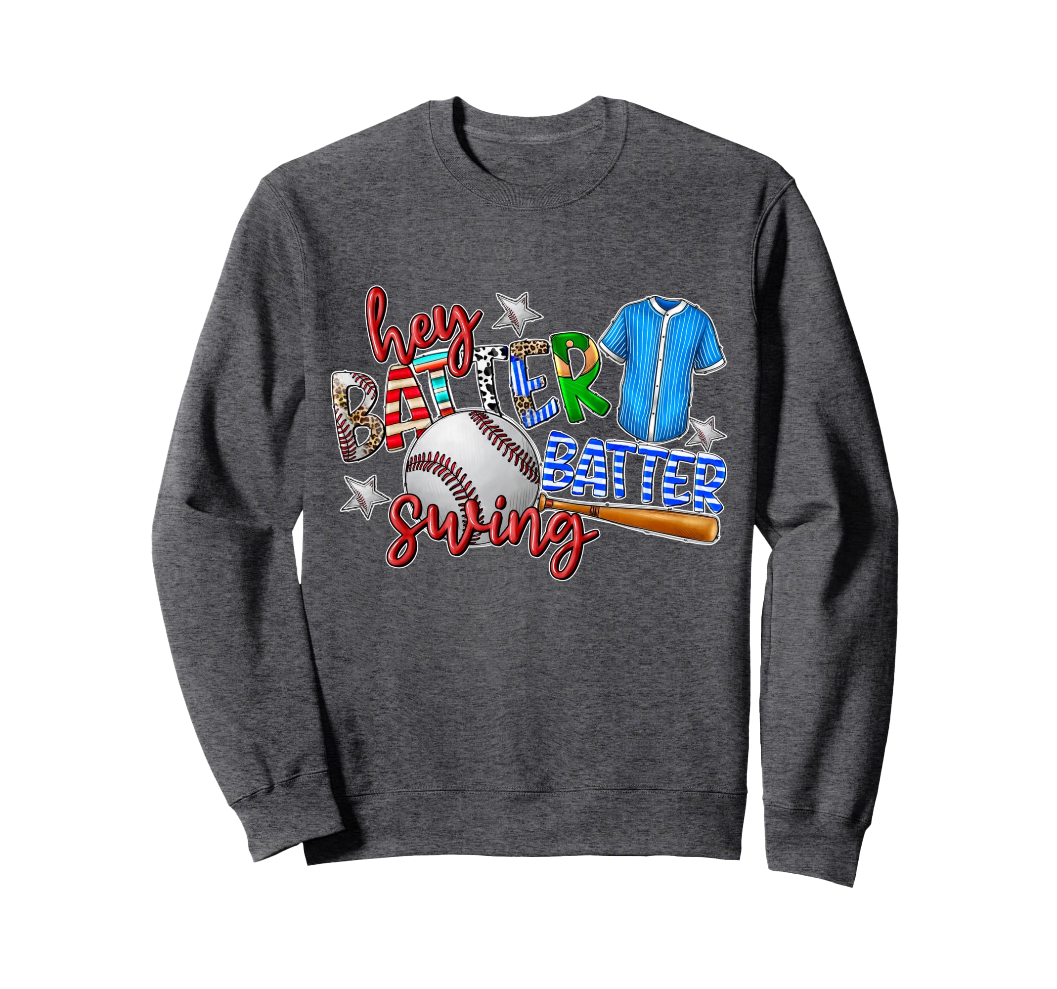 Hey Batter Batter Swing Baseball Sweatshirt - Minimalist Print for Adults - T-Shirt, Sweatshirt, Hoodie