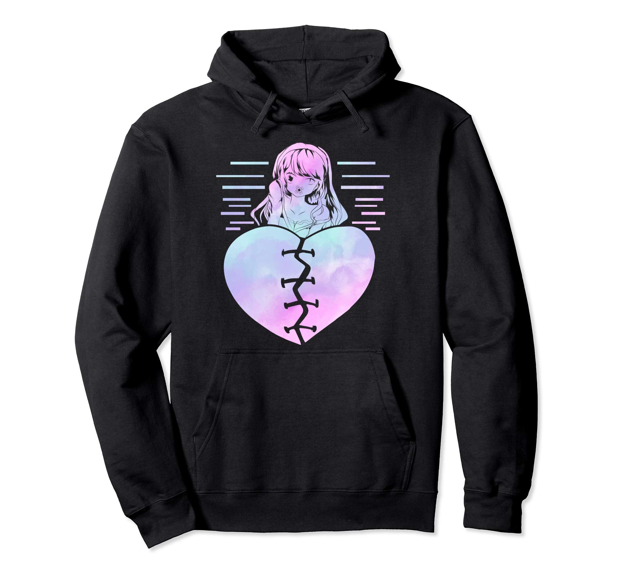 Kowai Broken Heart Occult Vaporwave Hoodie - Aesthetic Graphic for Adults - T-Shirt, Sweatshirt, Hoodie