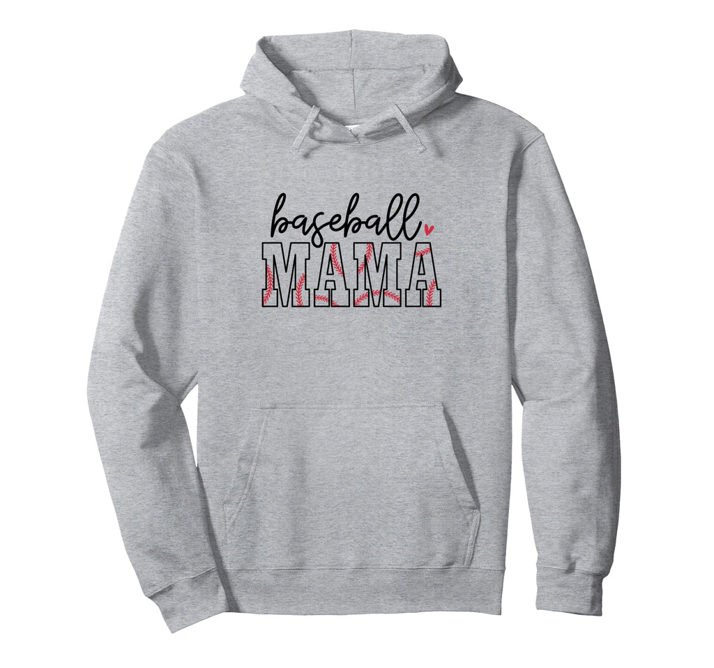 American Baseball Mama Typography Hoodie - Streetwear Style Men Women - T-Shirt, Sweatshirt, Hoodie