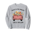 Boho Floral Truck Peace Love Sweatshirt - Custom Art Print for Adults - T-Shirt, Sweatshirt, Hoodie