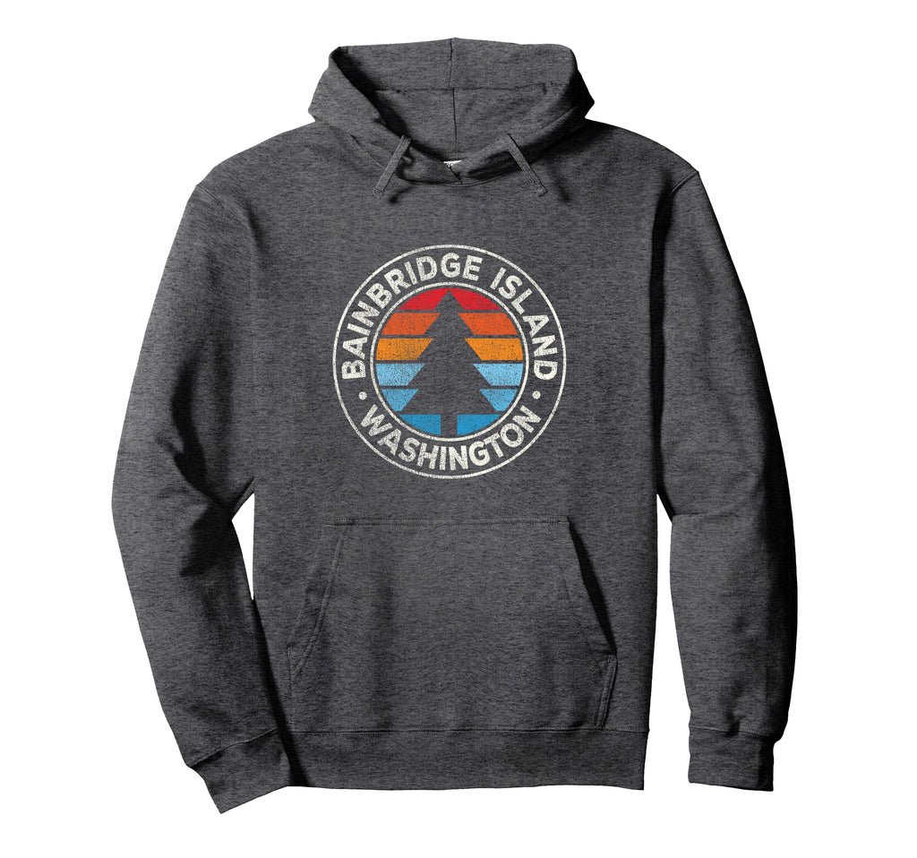 Bainbridge Island Washington Wa 70S Hoodie - Minimalist Print for Adults - T-Shirt, Sweatshirt, Hoodie