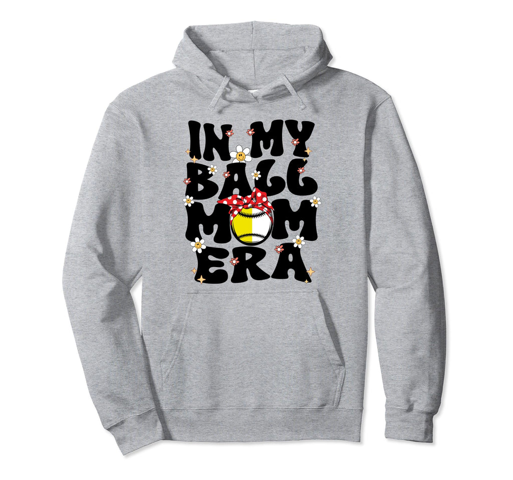 My Ball Mom Era Groovy Baseball Softball Hoodie - Graphic Print Men Women - T-Shirt, Sweatshirt, Hoodie