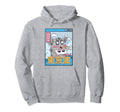 Happy Cat Eating Sushi Vaporwave Hoodie - Fun Novelty Design Men Women - T-Shirt, Sweatshirt, Hoodie