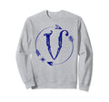Initial V Monogram Boho Name Sweatshirt - Aesthetic Graphic Men Women - T-Shirt, Sweatshirt, Hoodie