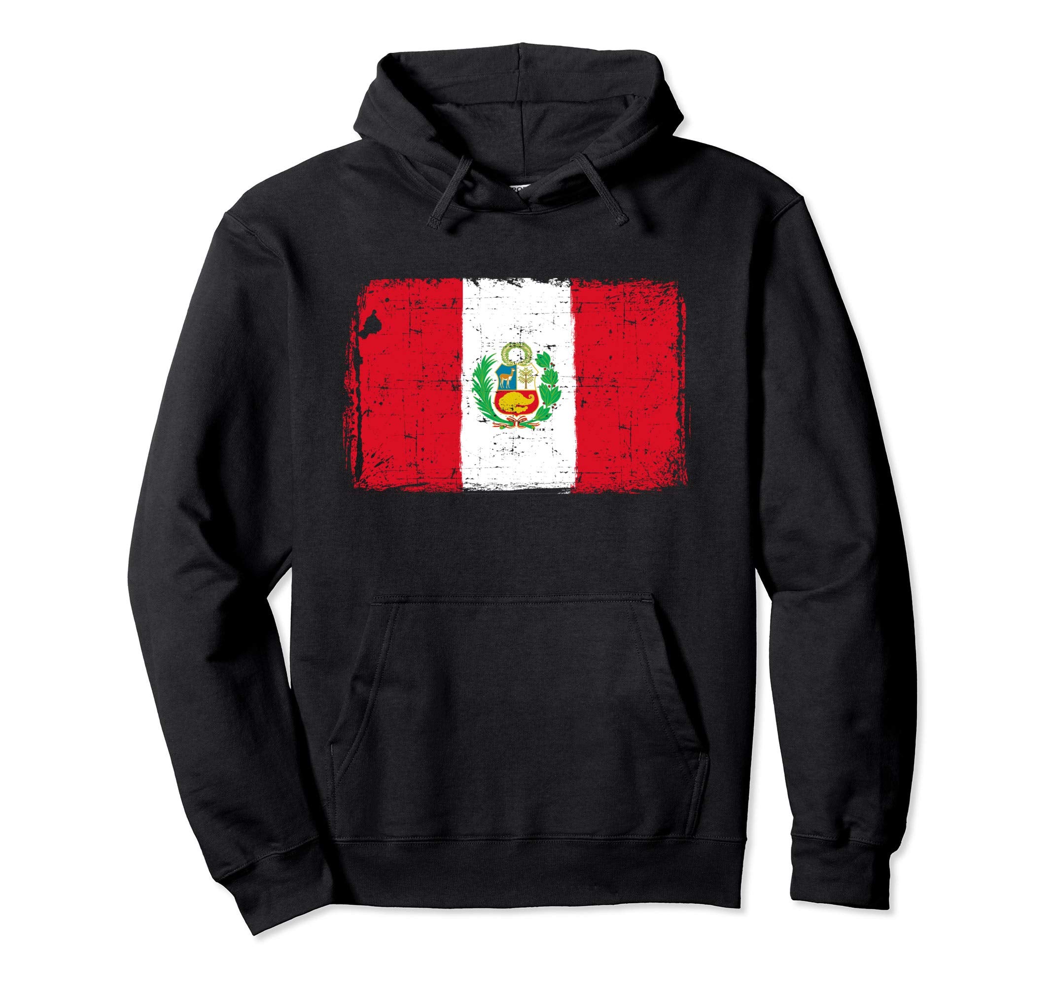 Peru Flag Pride Gift Distressed Hoodie - Trendy Graphic Unisex - T-Shirt, Sweatshirt, Hoodie