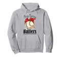 Womens Messy Bun Busy Raising Ballers Hoodie - Minimalist Print for Adults - T-Shirt, Sweatshirt, Hoodie