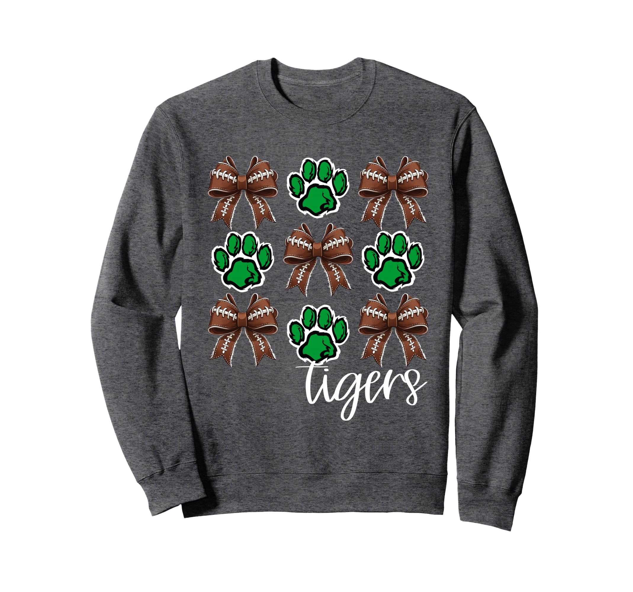 Tigers Football Mom Coquette Bows Sweatshirt - Casual Everyday Wear Unisex - T-Shirt, Sweatshirt, Hoodie