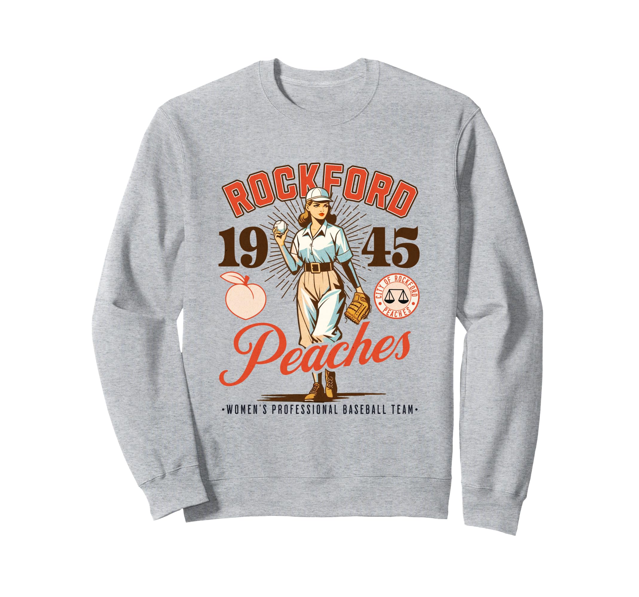 Rockford Peaches Womens Baseball Team Sweatshirt - Novelty Apparel Unisex - T-Shirt, Sweatshirt, Hoodie