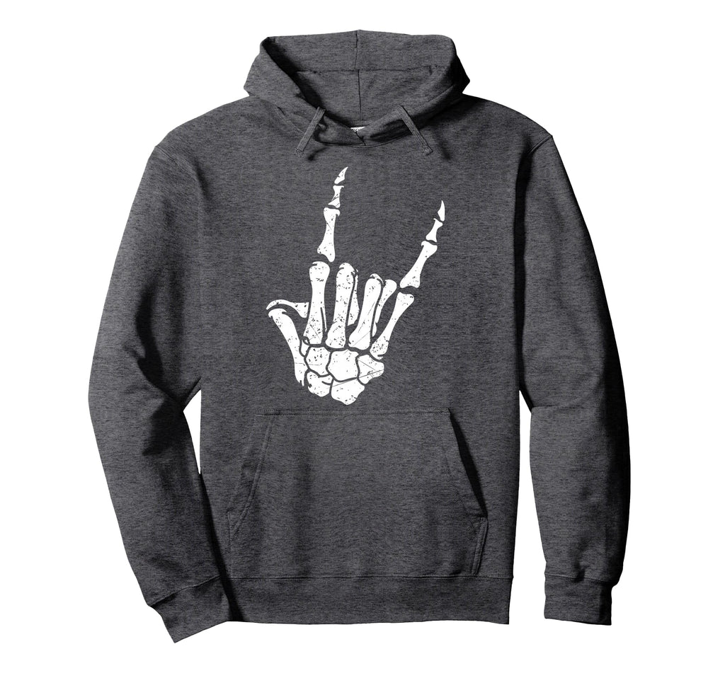 Rock Horns Skeleton Rock Heavy Hoodie - Casual Everyday Wear for Adults - T-Shirt, Sweatshirt, Hoodie