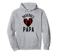 Baseball Papa Family Matching Funny Hoodie - Fun Novelty Design for Adults - T-Shirt, Sweatshirt, Hoodie