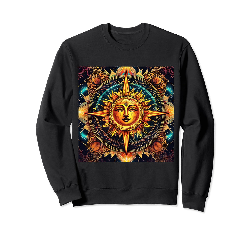 80S Celestial Sun Hippie Boho Anime Sweatshirt - Minimalist Print Men Women - T-Shirt, Sweatshirt, Hoodie