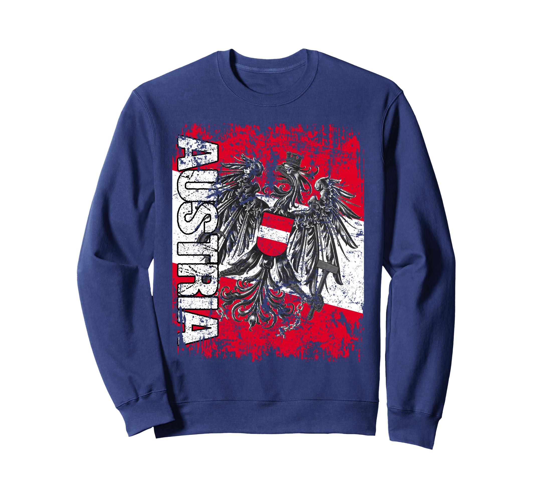 Austria Flag Distressed Austria Sweatshirt - Minimalist Print Unisex - T-Shirt, Sweatshirt, Hoodie
