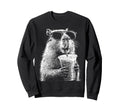 Capybara Drinking Iced Coffee Funny Sweatshirt - Graphic Print Unisex - T-Shirt, Sweatshirt, Hoodie