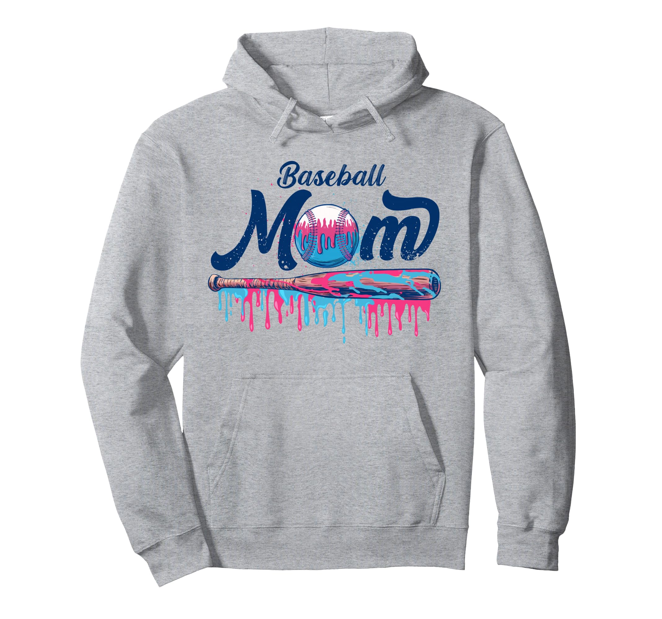 Baseball Drip Ice Cream Dripping Hoodie - Fun Novelty Design for Adults - T-Shirt, Sweatshirt, Hoodie