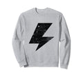 Lightning Bolt Black Distressed Sweatshirt - Custom Art Print for Adults - T-Shirt, Sweatshirt, Hoodie