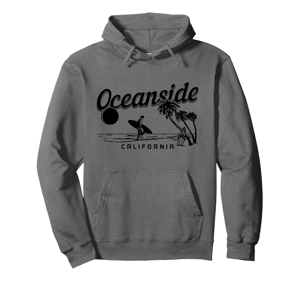 California Seaside Surf Beach Hoodie - Custom Art Print for Adults - T-Shirt, Sweatshirt, Hoodie