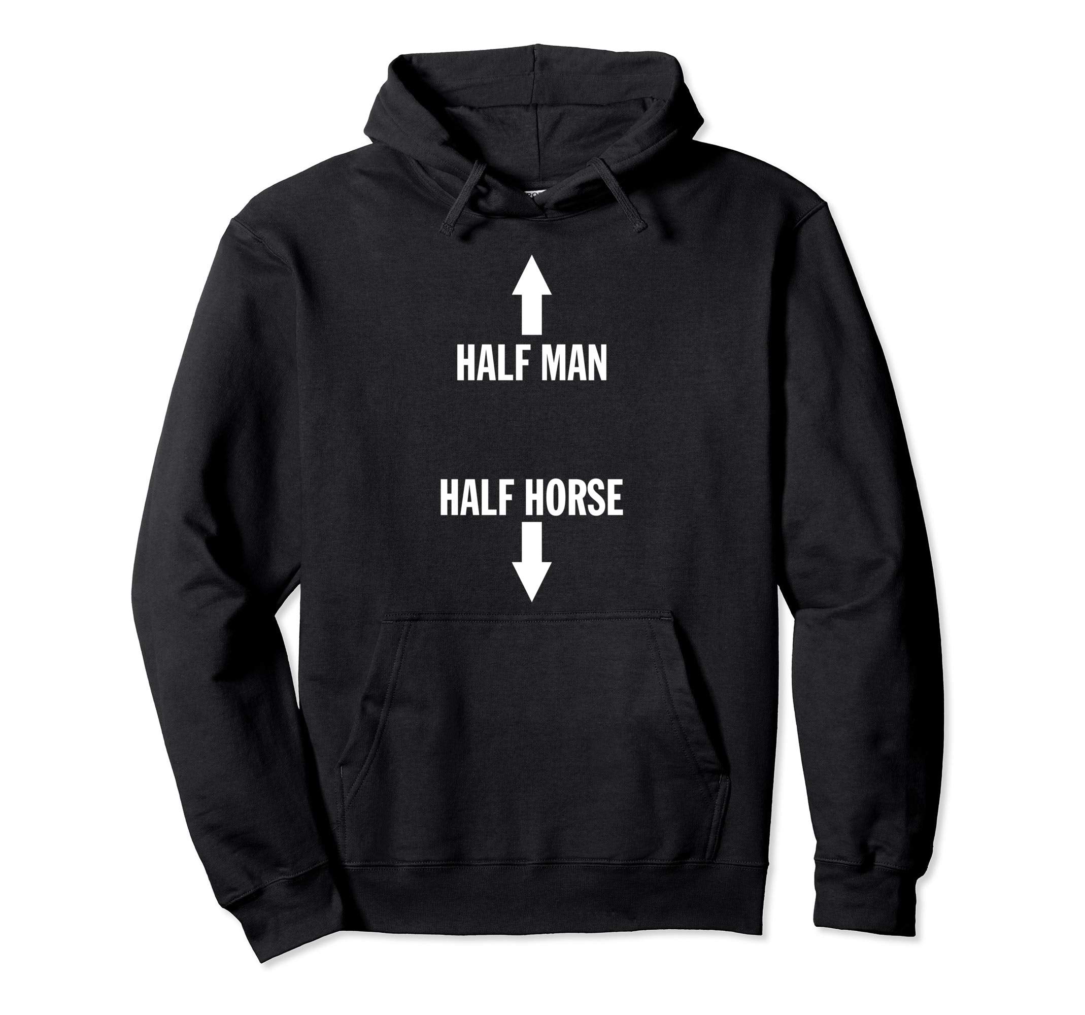 Aesthetic Half Half Horse Funny Joke Hoodie - Trendy Graphic Men Women - T-Shirt, Sweatshirt, Hoodie