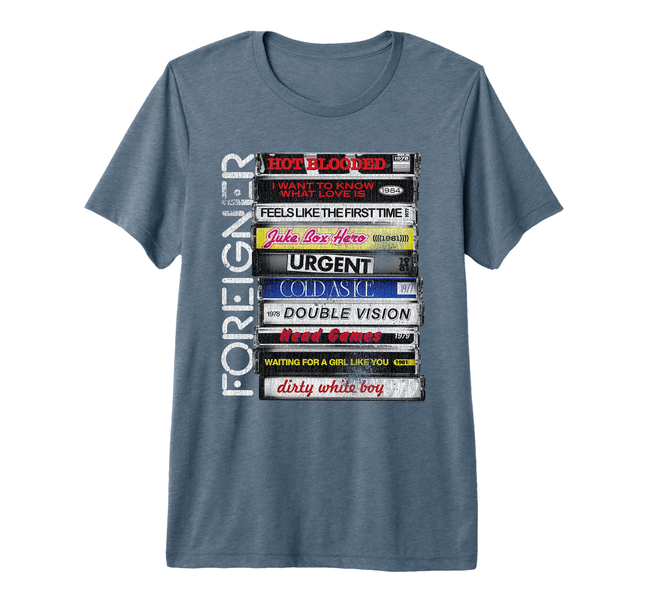 Foreigner Hit Songs 80S Rock Band Tri Blend T-Shirt - Graphic Print Unisex - T-Shirt, Sweatshirt, Hoodie