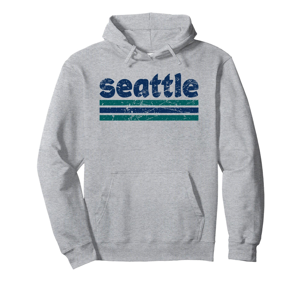 Seattle Washington Three Stripe Hoodie - Fun Novelty Design Men Women - T-Shirt, Sweatshirt, Hoodie