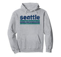 Seattle Washington Three Stripe Hoodie - Fun Novelty Design Men Women - T-Shirt, Sweatshirt, Hoodie