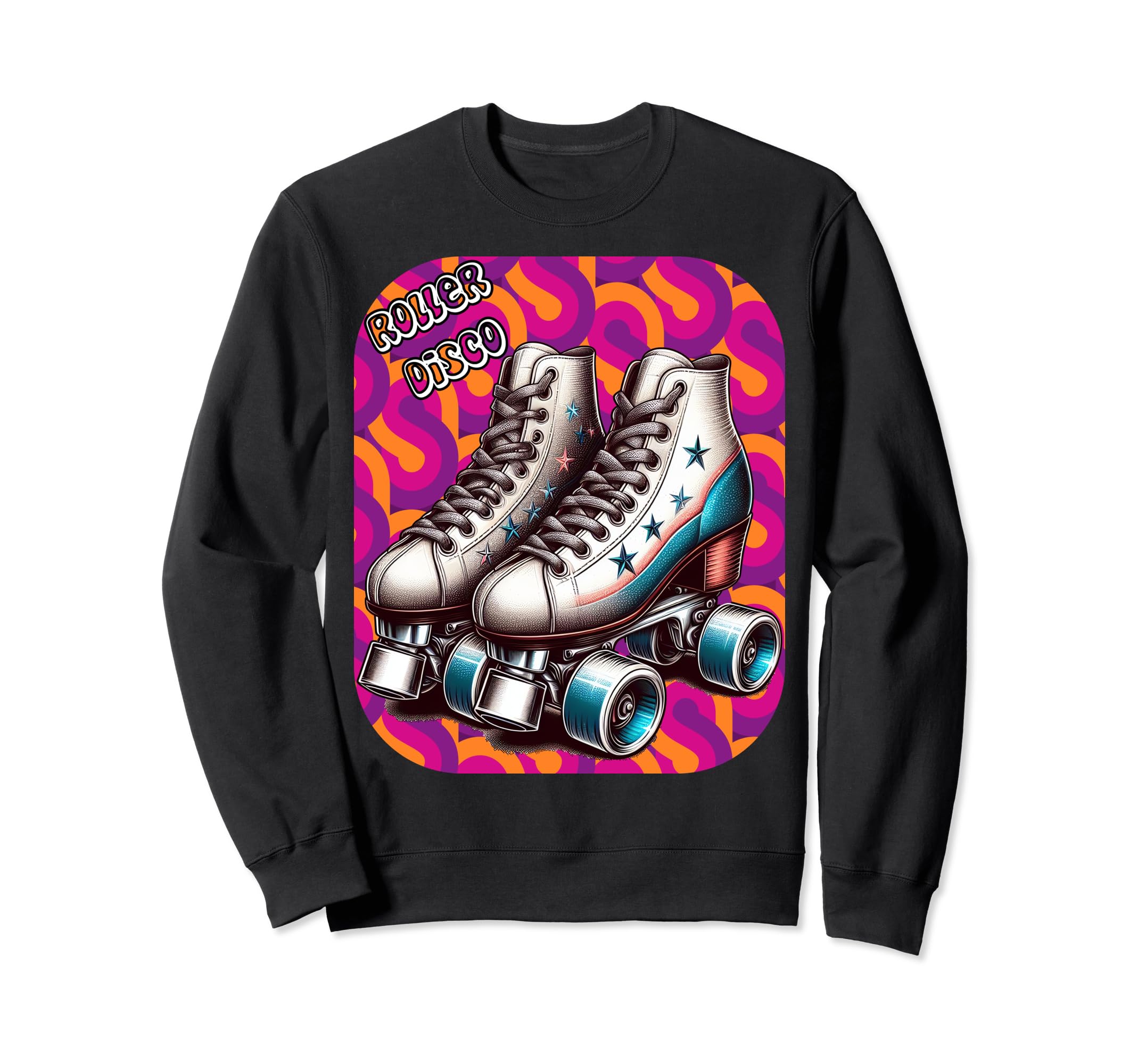 Roller Disco 1970S Groovy Roller Skates Sweatshirt - Graphic Print Unisex - T-Shirt, Sweatshirt, Hoodie