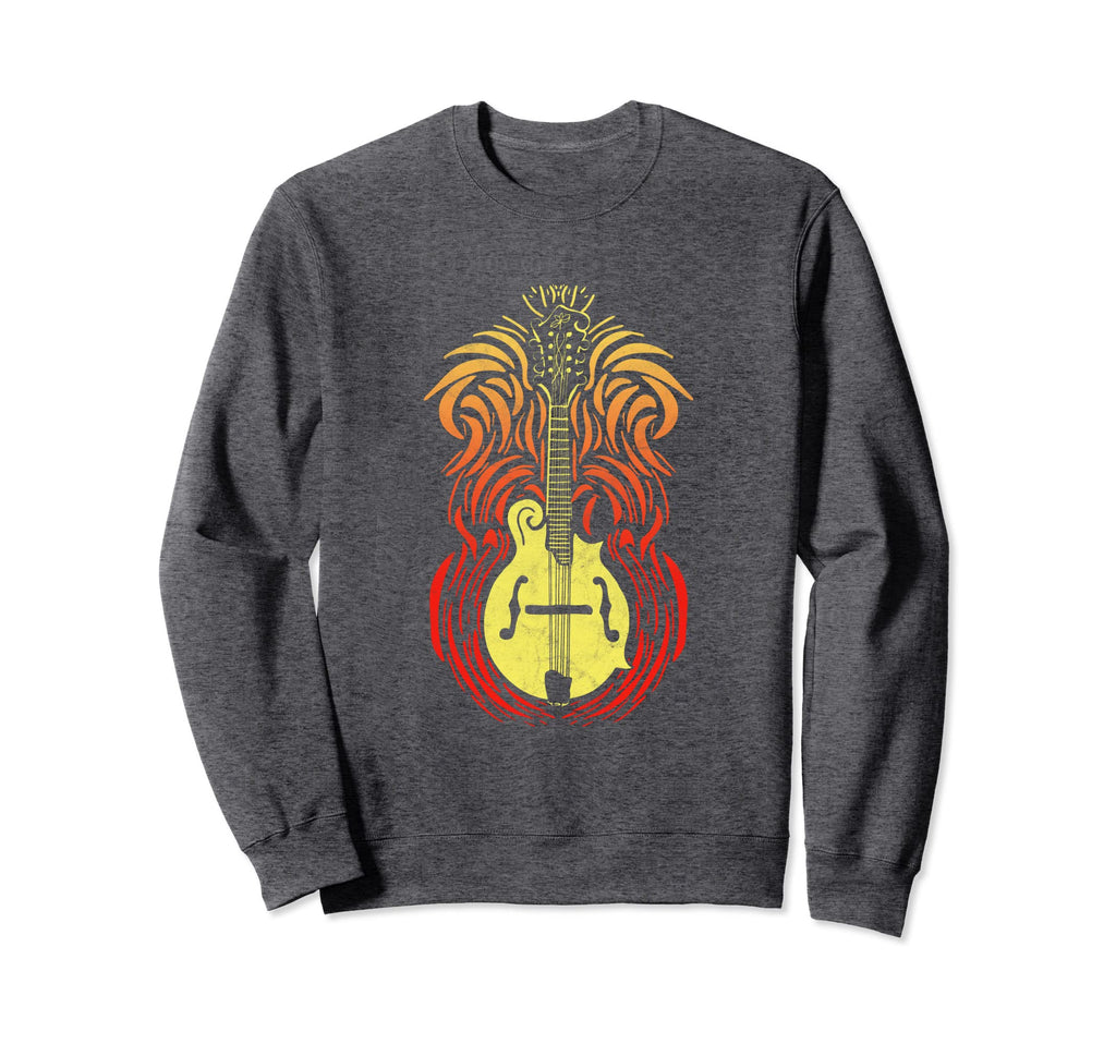 Mandolin Fire Distressed Bluegrass Sweatshirt - Novelty Apparel Unisex - T-Shirt, Sweatshirt, Hoodie