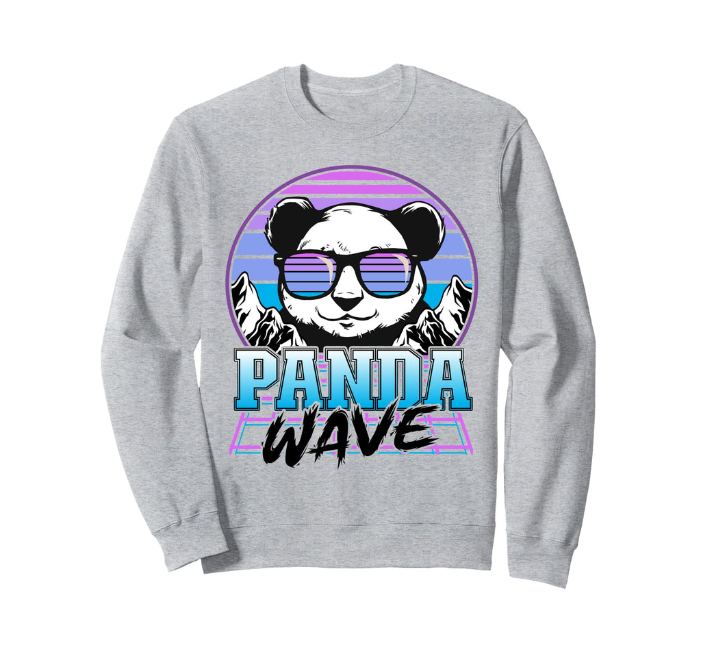 Panda Wave Synthwave Retrowave Sweatshirt - Streetwear Style for Adults - T-Shirt, Sweatshirt, Hoodie