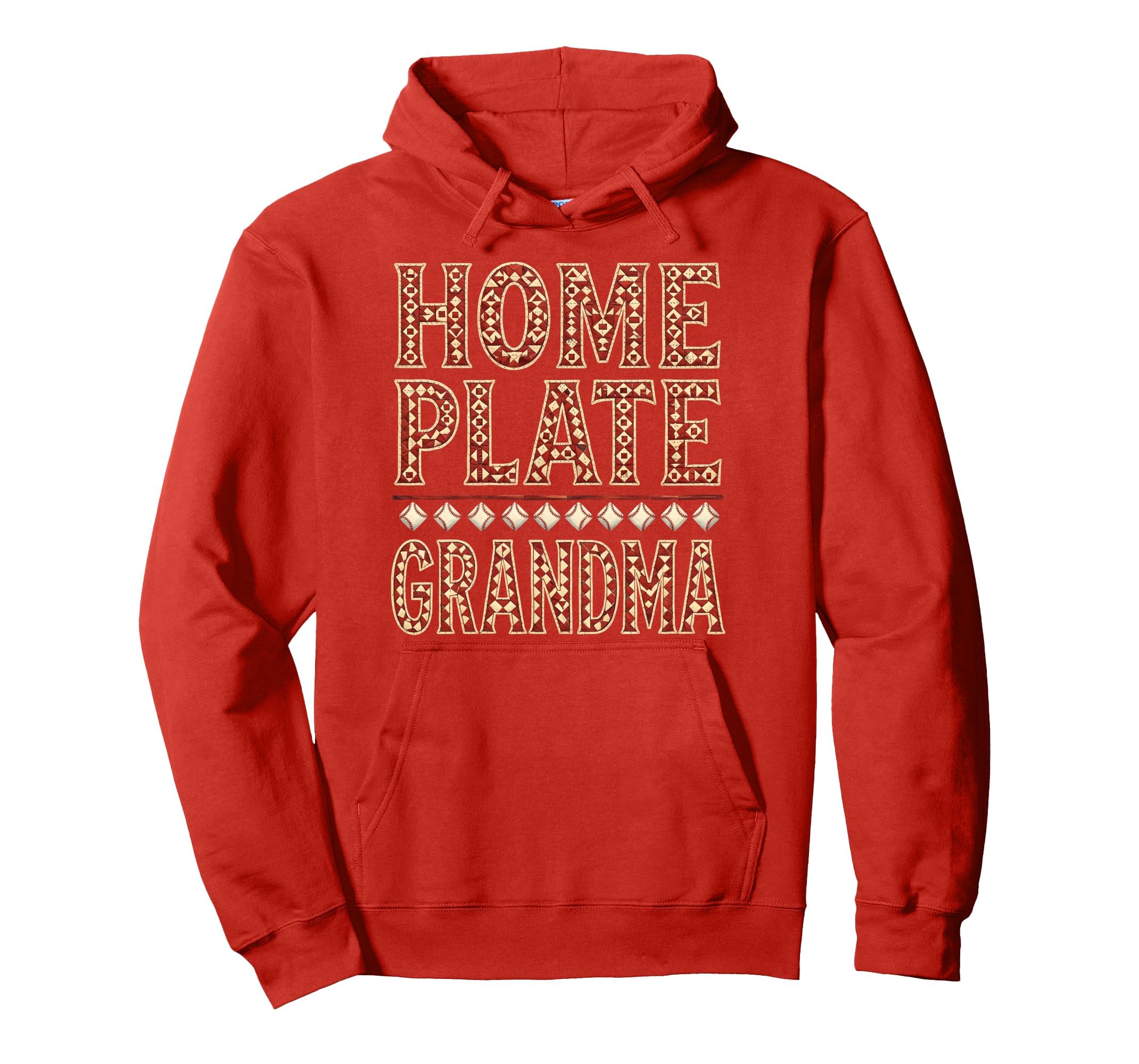 Home Plate Grandma Baseball Fan Hoodie - Aesthetic Graphic for Adults - T-Shirt, Sweatshirt, Hoodie