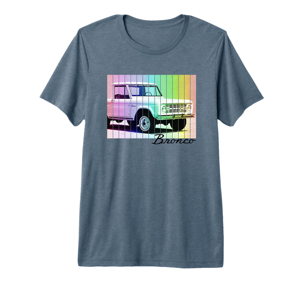 Ford Bronco Rainbow Tri Blend T-Shirt - Custom Art Print Men Women - T-Shirt, Sweatshirt, Hoodie