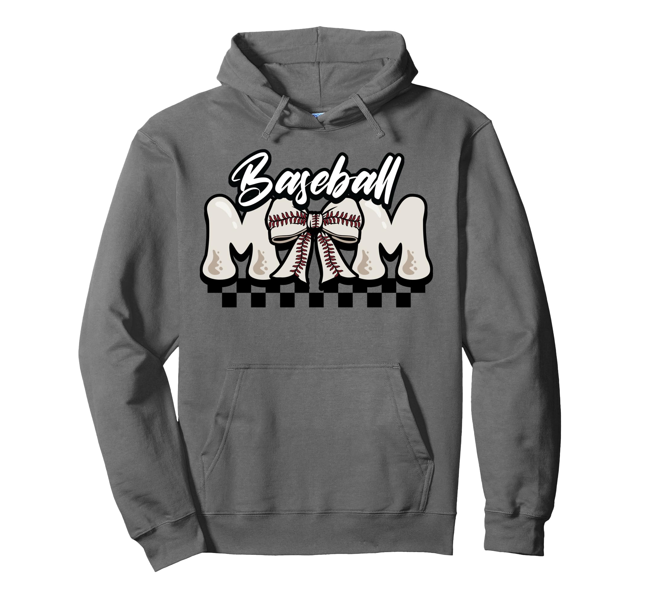 Baseball Mom Mothers Day Coquette Bow Hoodie - Trendy Graphic for Adults - T-Shirt, Sweatshirt, Hoodie